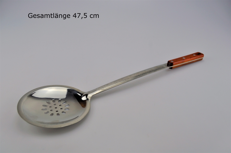 Schaumlöffel Schumovka aus Edelstahl mit Holzgriff Gesamtlänge 47,5 cm